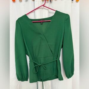 J. Crew 3/4 Sleeve Faux Wrap Top